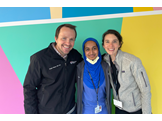 Noor Shaik, MD, PhD, center, and Rogan Magee, MD, PhD, left, with Lydia Denison, MD.